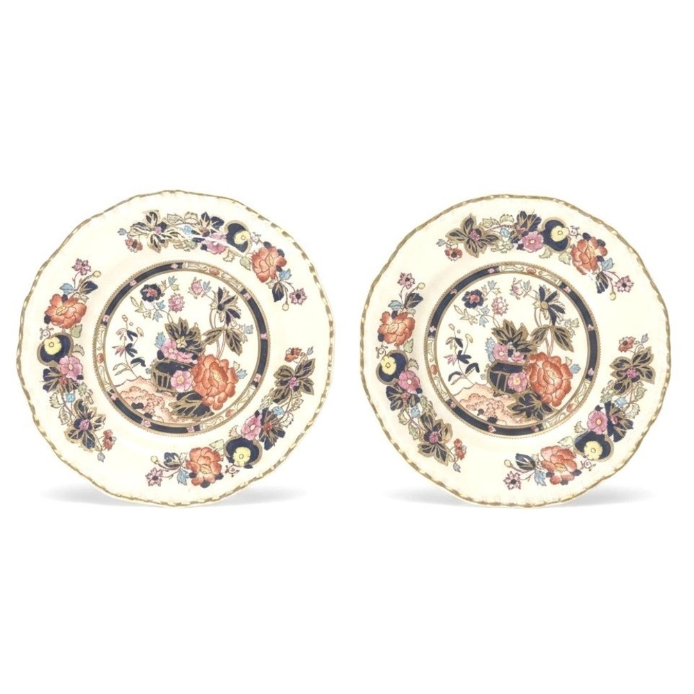 VTG Masons Mandarin Ironstone Set of 2 Bread and Butter Plates England Victorian